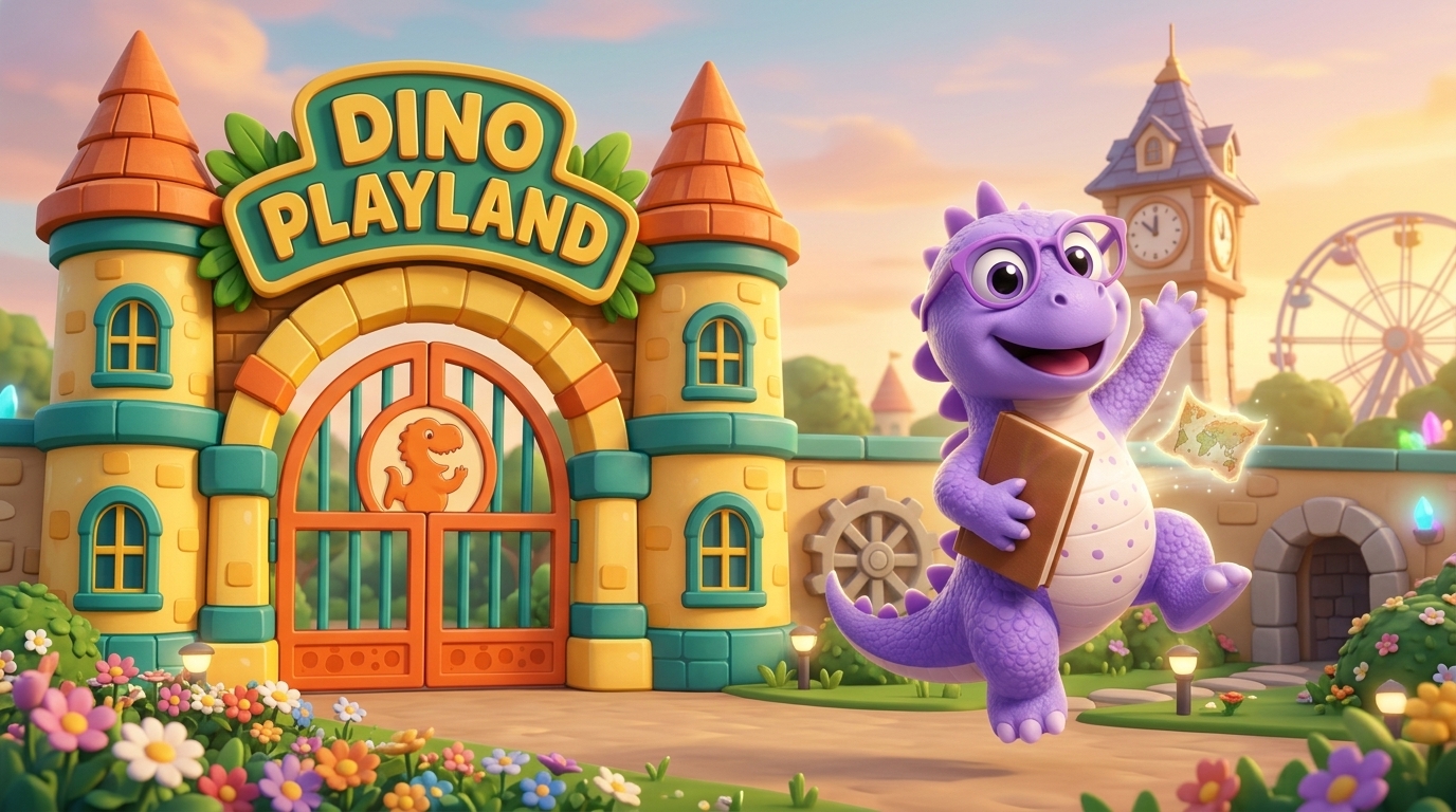 Dipo mengendarai Vespa di Dino Playland