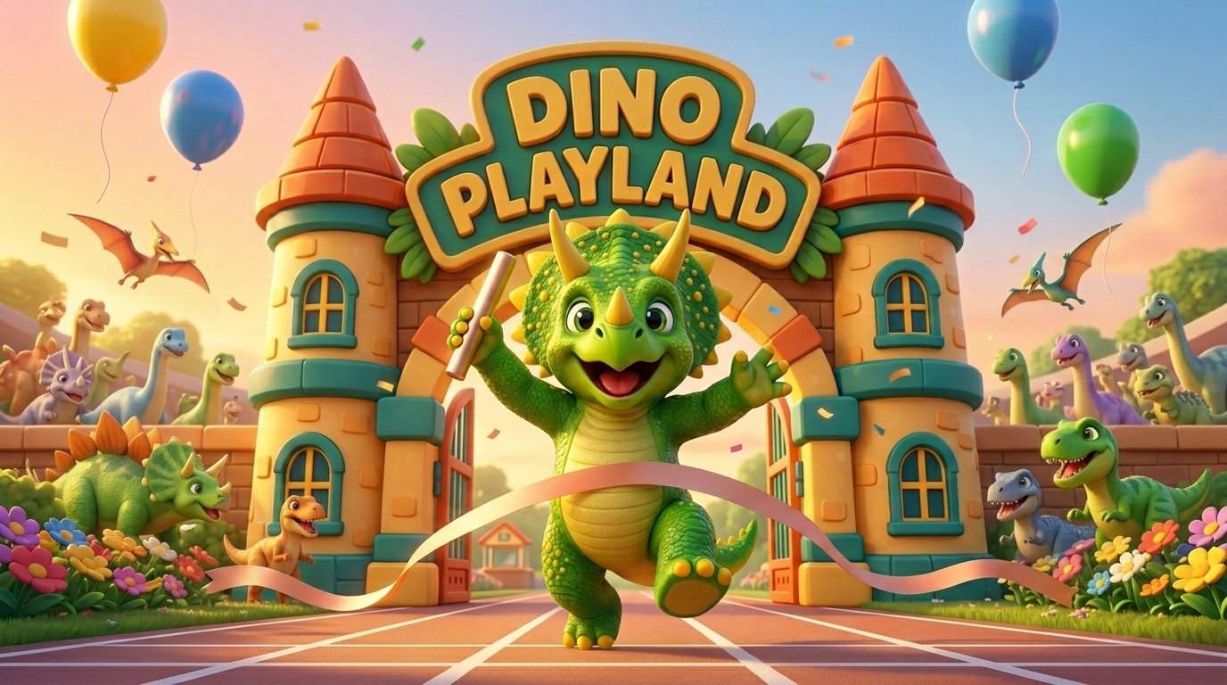 Kiki mengendarai Vespa di Dino Playland